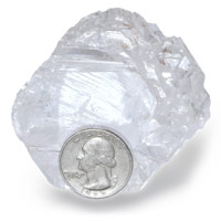 Lesedi La Rona 1100ct Diamond Size Comparison To a Coin