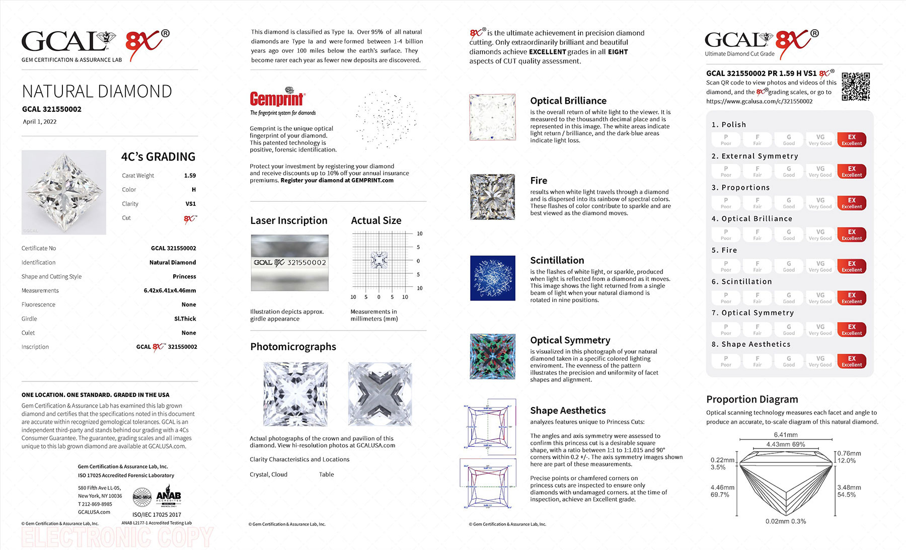 GCAL 8X Lab Grown Diamond